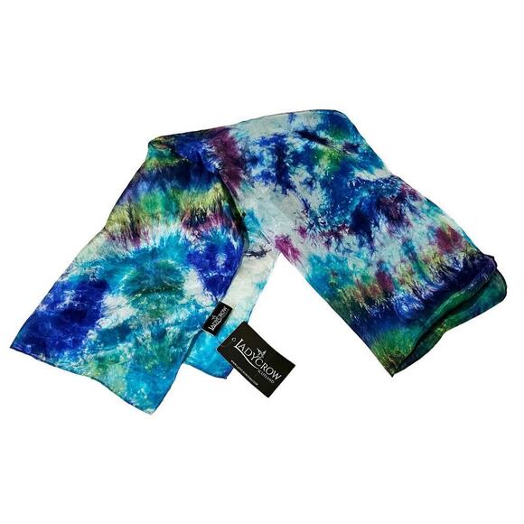LadyCrow Accessories - LadyCrow Scotland NWT tiedyed 100% Silk Scarf. Soft. Warm. Delicious. Artsy.